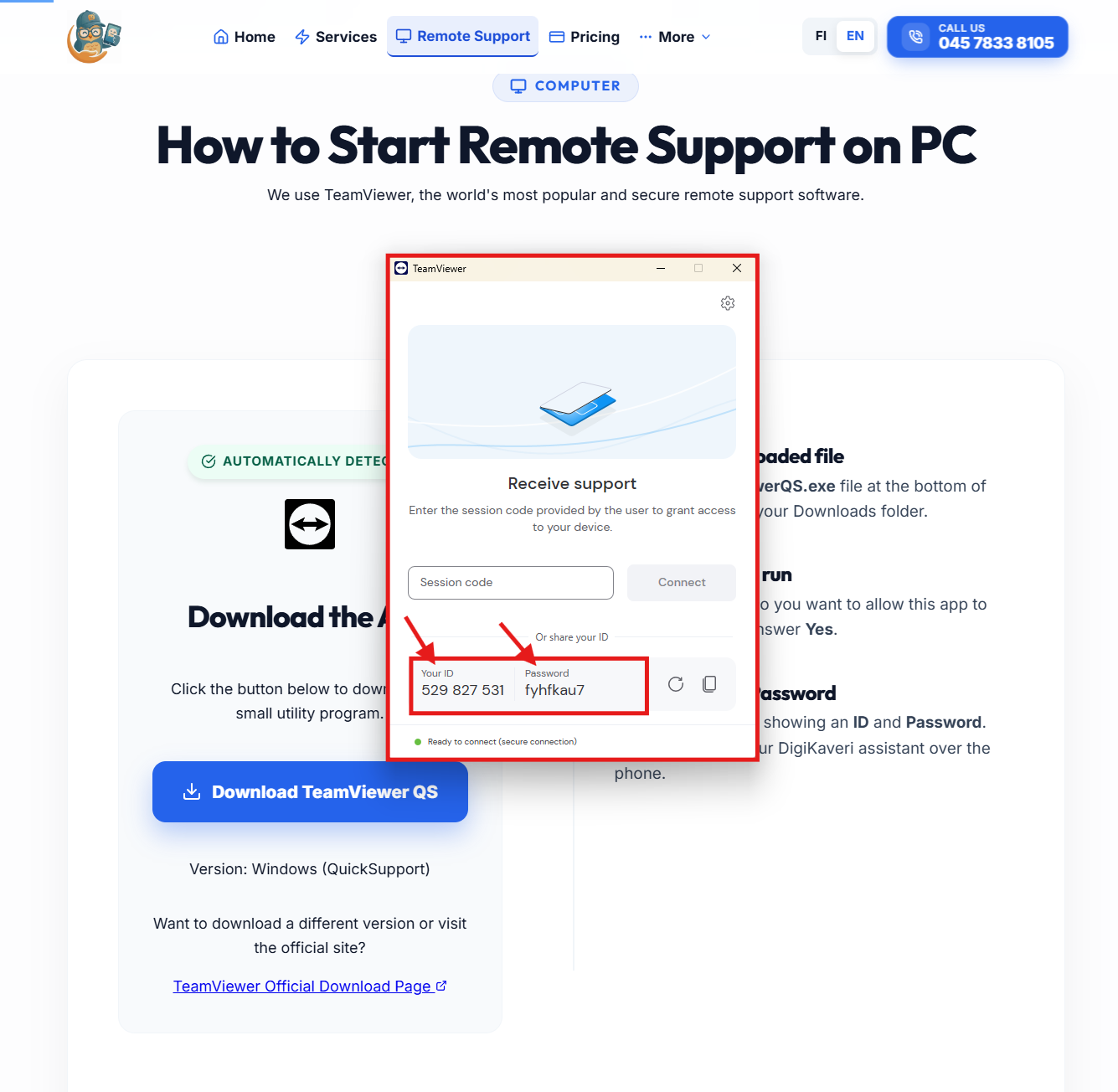 Step 4: Provide ID and Password